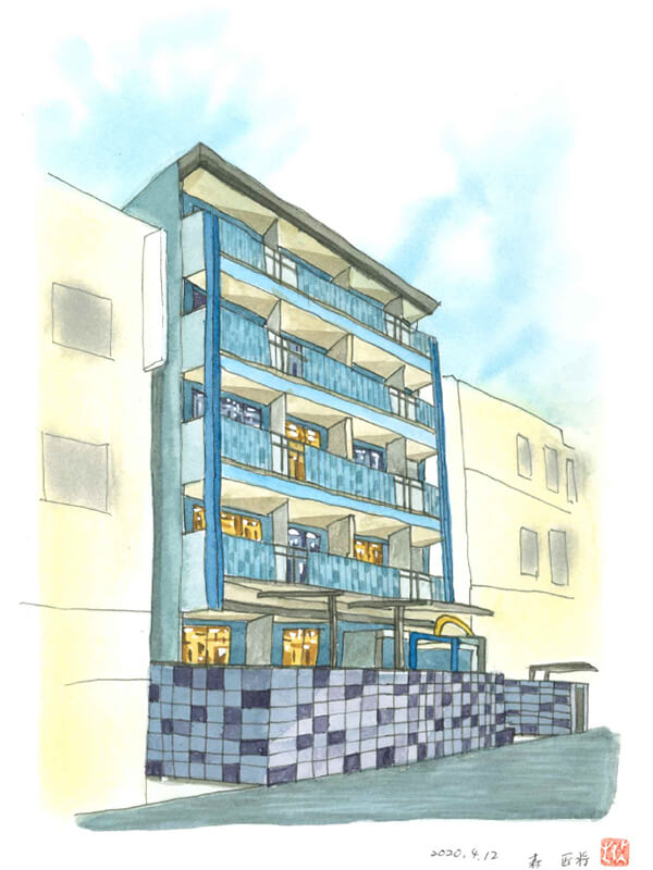 作図した建物全景パース2